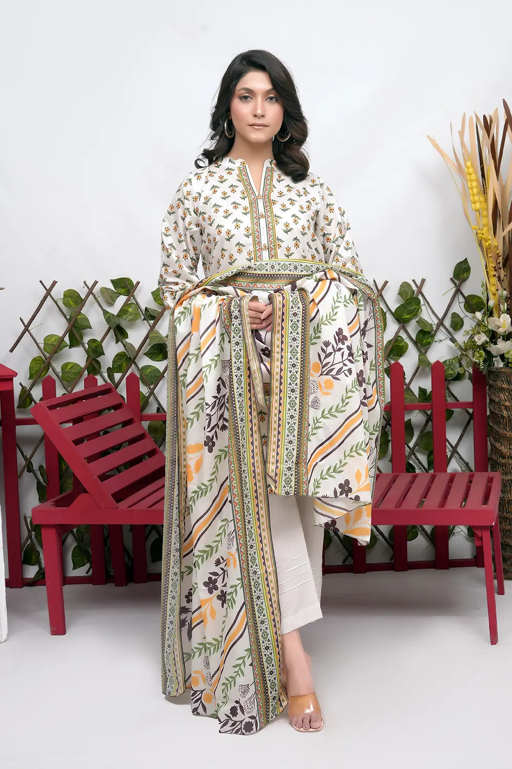 Shama Digital Printed Lawn  BR-1384