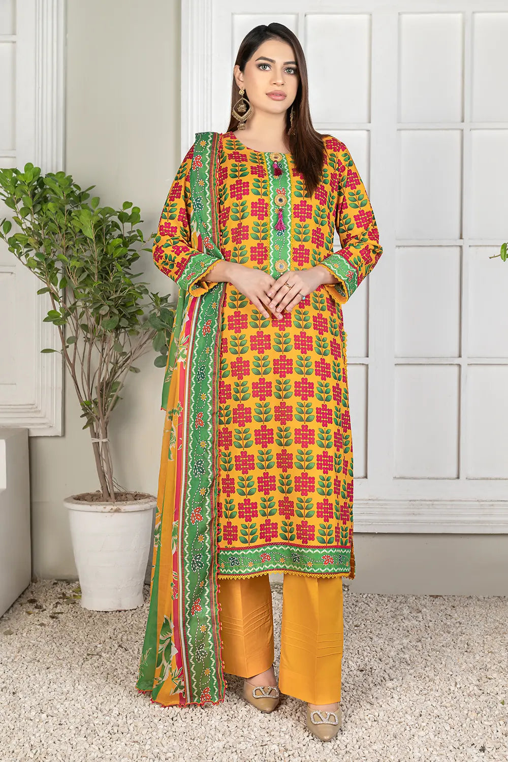 Reet Digital Printed Lawn BR-1397